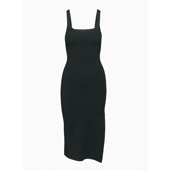 NWT Aritzia Babaton Chase Bodycon Knit Black Noir Midi Dress - Picture 12 of 13